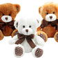 Little teddy bears in brown, light brown and white to show the three different colours available